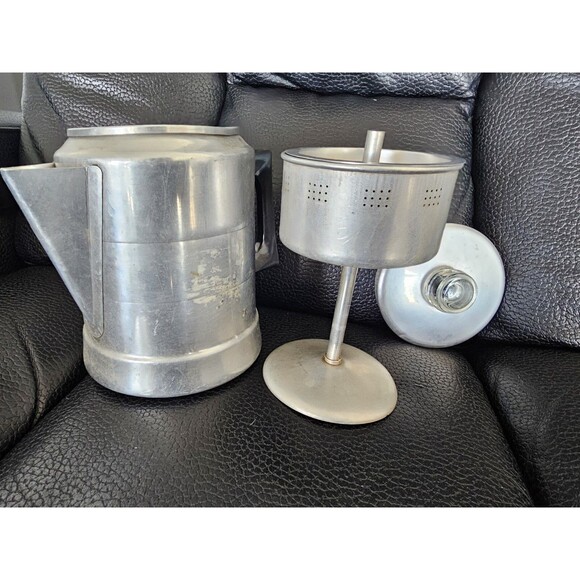Vintage Sears 7 Cup Aluminum Coffee Percolator with Glass Top Lid - Picture 5 of 5